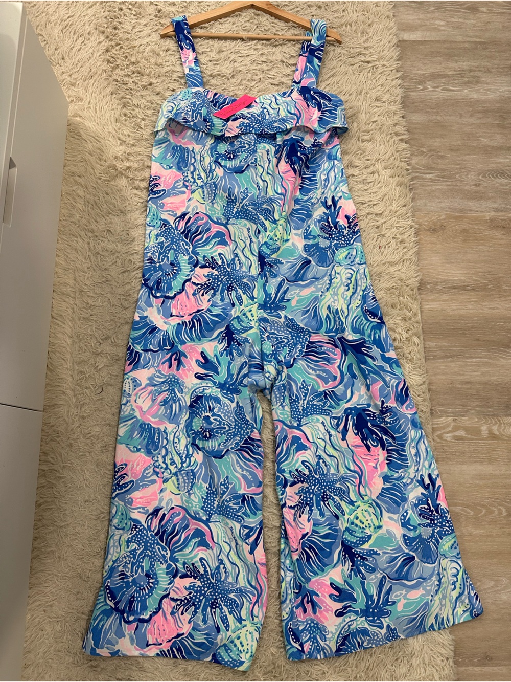 Lilly Pulitzer Blue, Pink & Teal Wave-Print Jumpsuit
